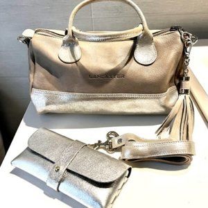LANCASTER Paris handbag/crossbody taupe/silver